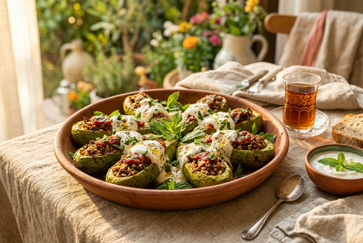 Kabak Dolması — Turkish Stuffed Zucchini