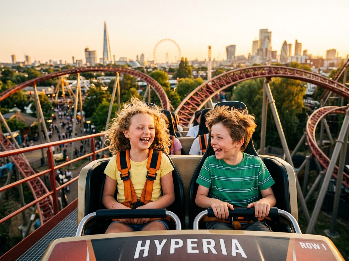 Kids on a rollercoaster