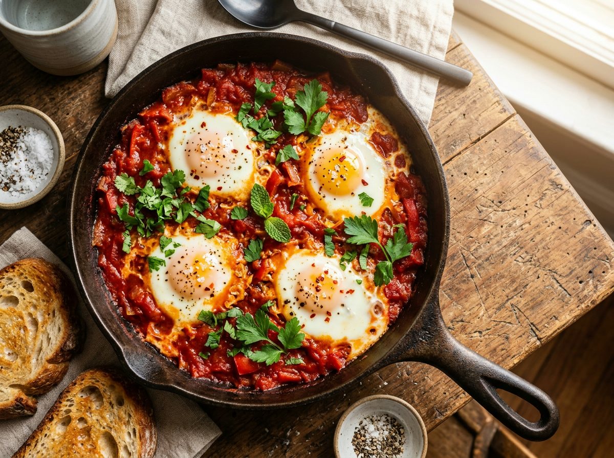 Smoky Shakshuka with Harissa & Feta