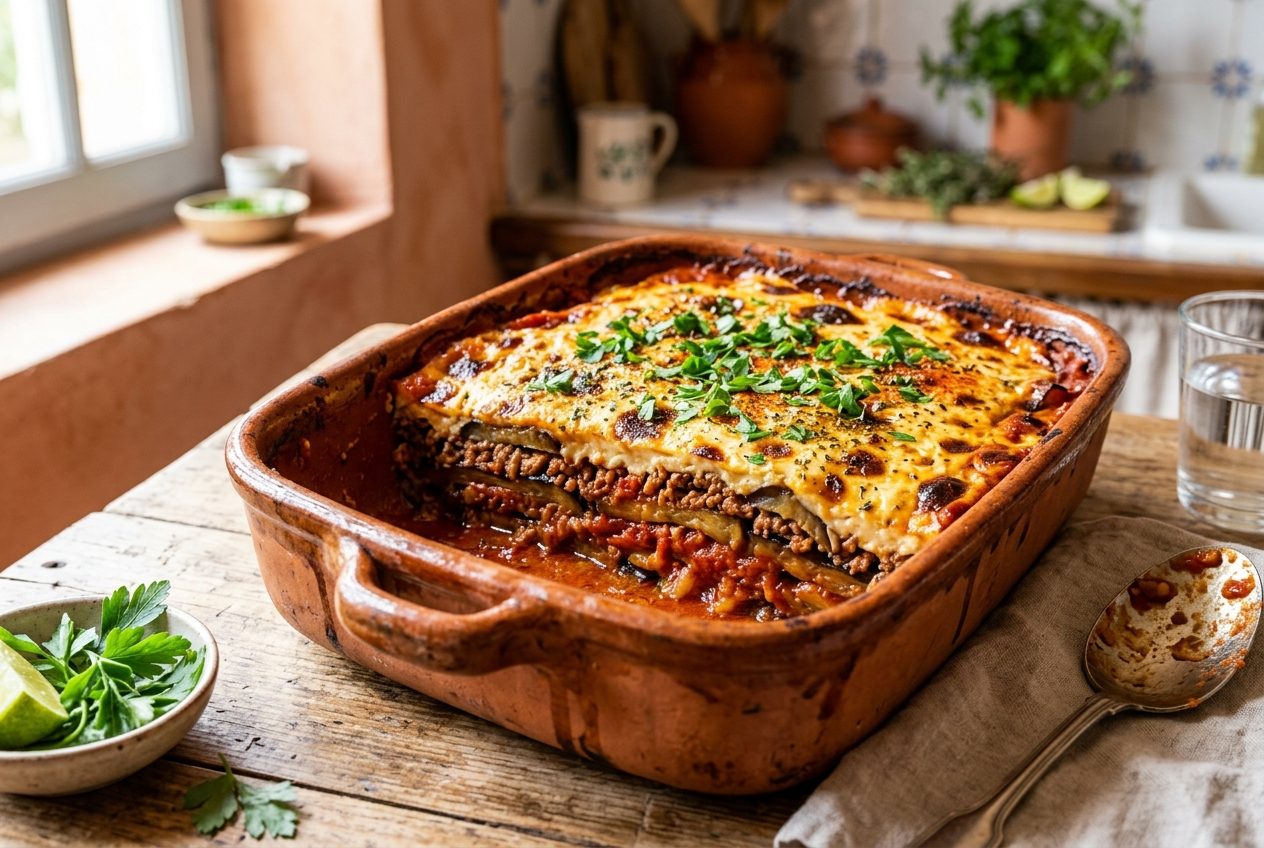 Patlıcan Musakka — Baked Eggplant Moussaka