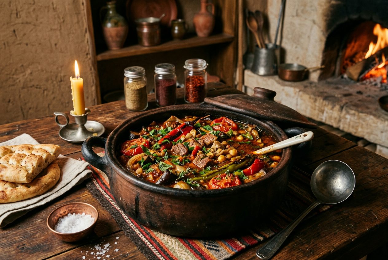 Patlıcanlı Kuzu Güveç — Slow-Cooked Lamb & Aubergine Stew