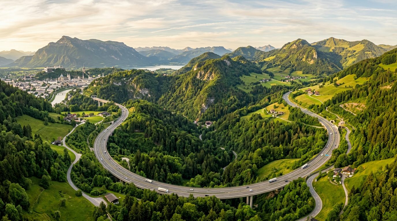 Österreichische Autobahn in den Alpen