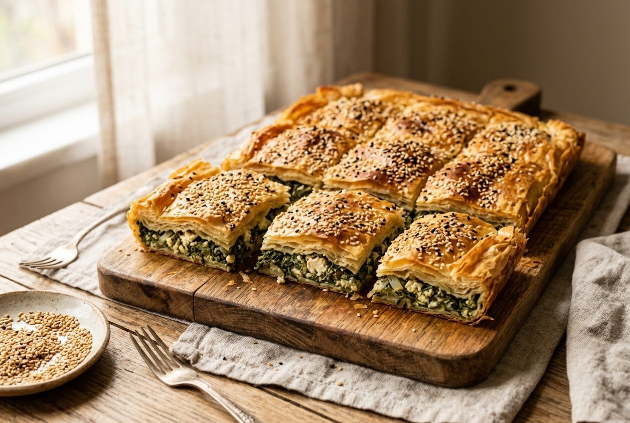 Spinach & Feta Börek with Flaky Yufka Layers