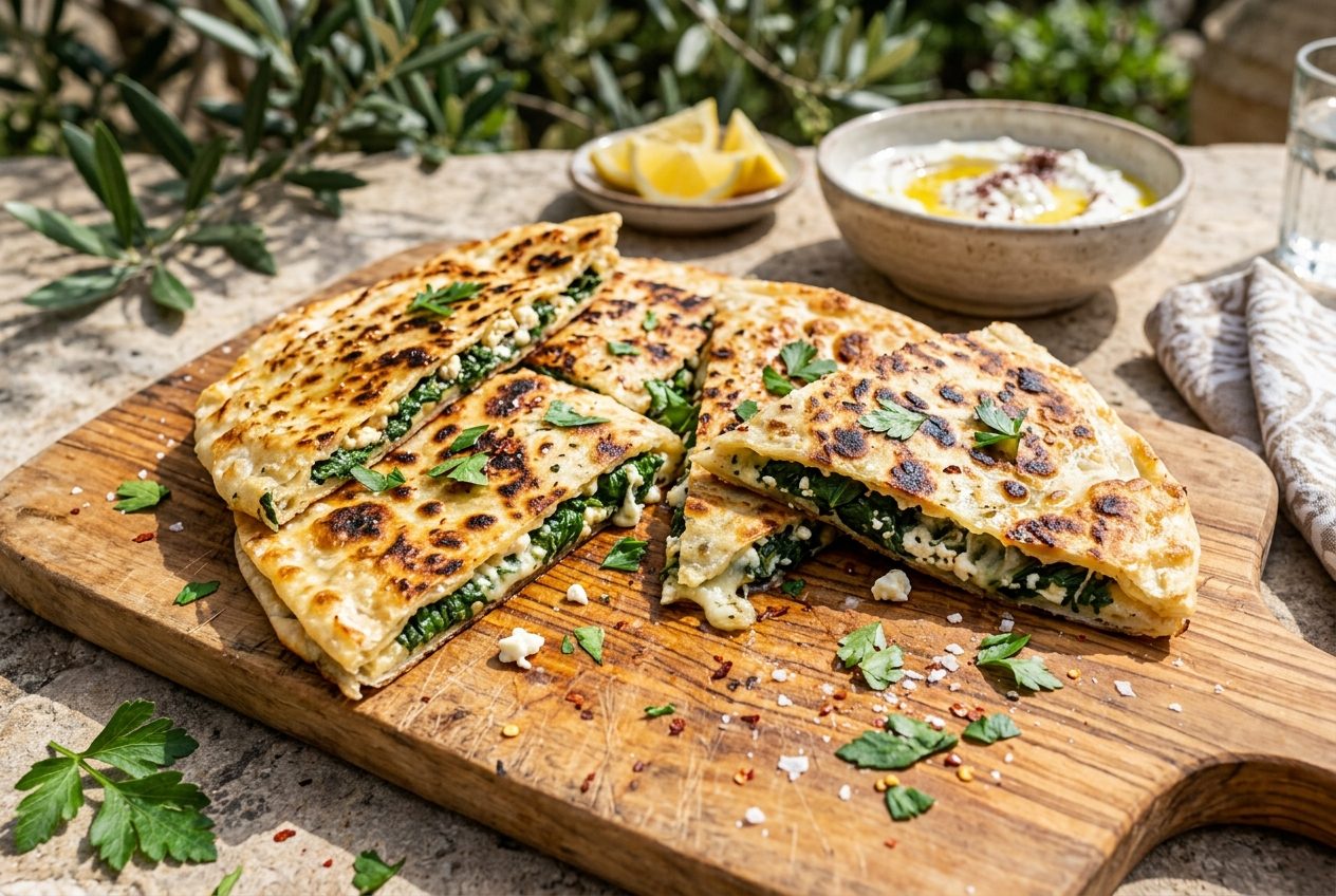 Gözleme with Spinach & Feta