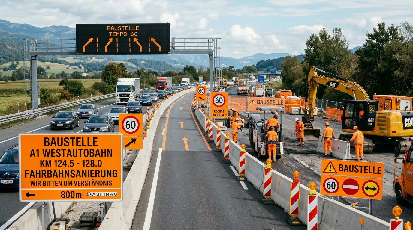 Baustellen auf der Autobahn: Tempolimits, Sicherheitsabstand und Rettungsgasse