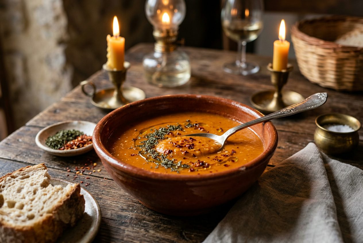 Red Lentil Soup with Dried Mint & Chili