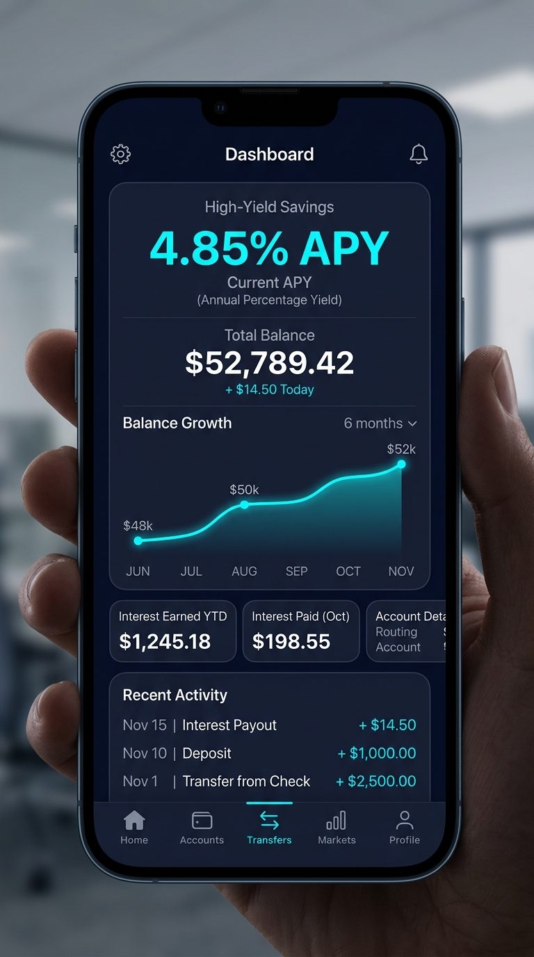 High-Yield Savings Account app screen