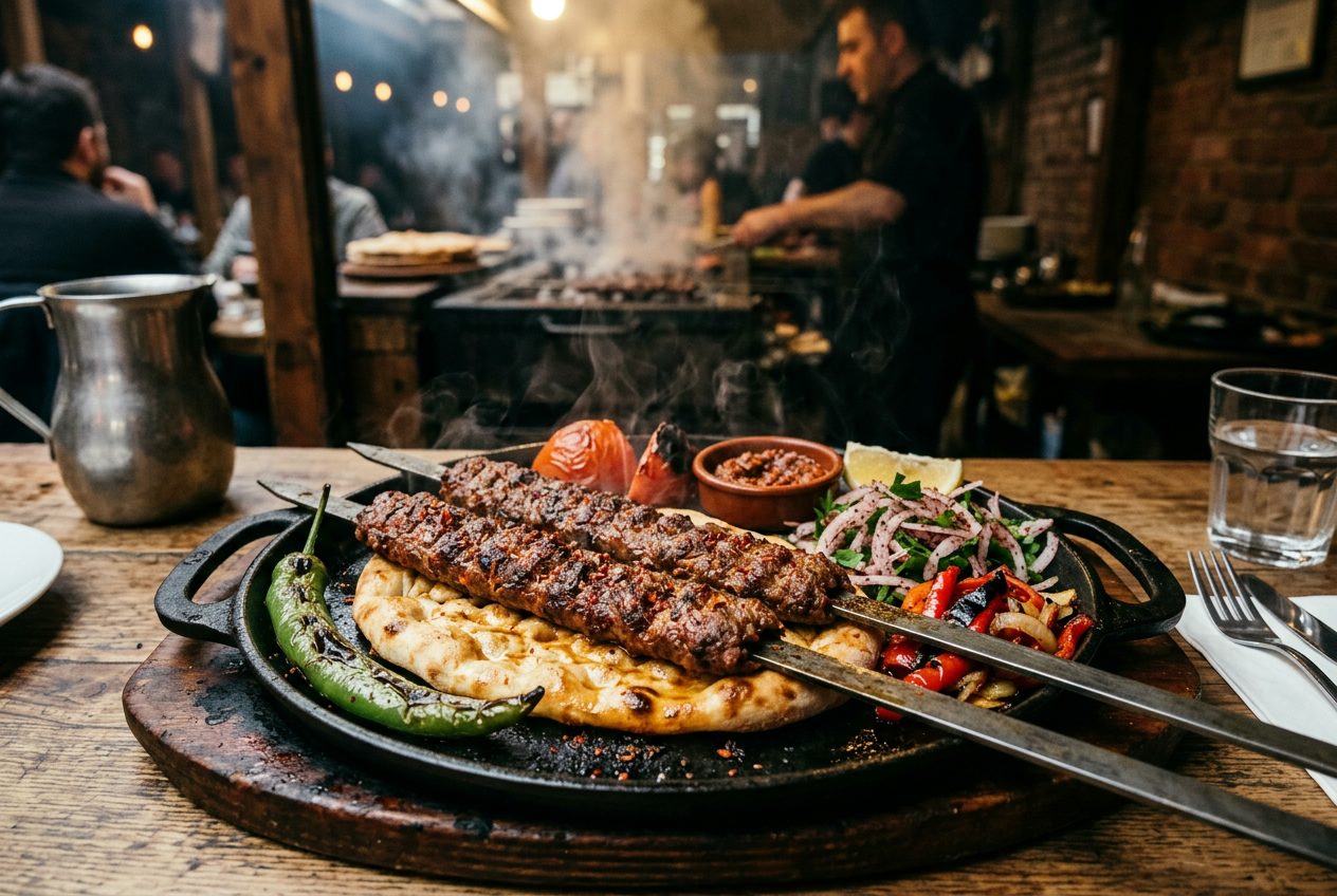 Adana Kebab with Sumac Onions