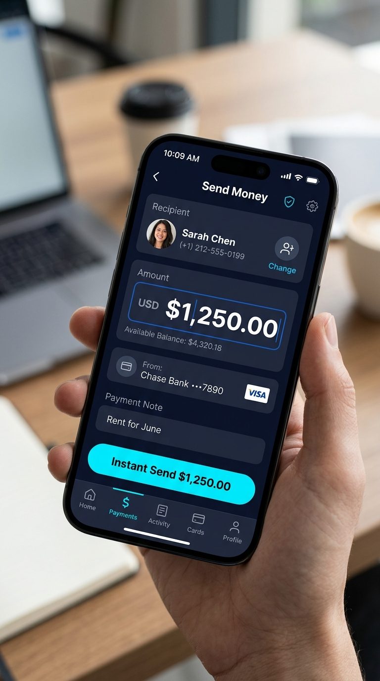 Instant Peer Transfers app screen