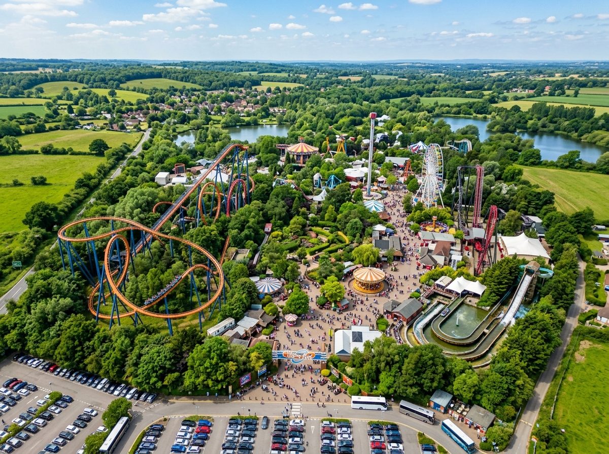 Theme park aerial view