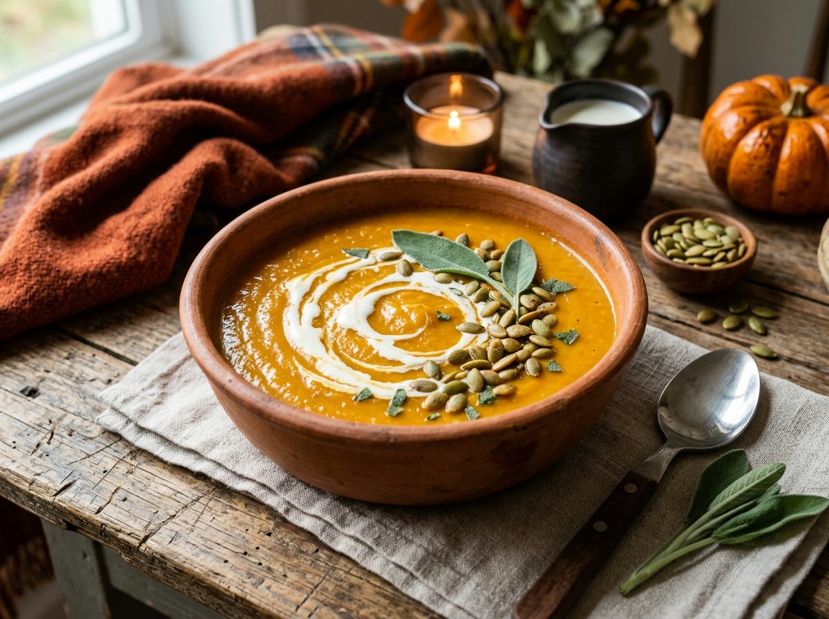 Roasted Butternut Squash Soup with Sage Brown Butter